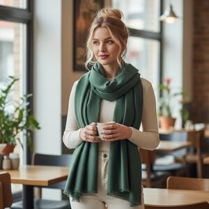LC Lauren Conrad Green Knit Scarf / Wrap